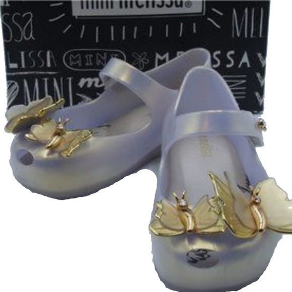 Mini Melissa Girls Mary Jane Butterfly Gel Shoes 8 - Picture 2 of 4